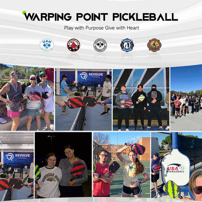 Nightblade Pickleball Paddle 14mm by Warping Point red/black design collage of players on Tampa Home & Garden Store
