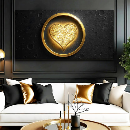 Heart Eclipse Wall Art gold heart on black backdrop Tailored Canvases Tampa Home & Garden Store on Tampa Home & Garden Store