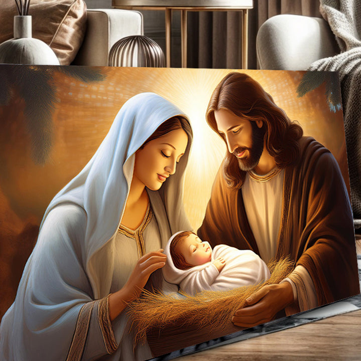 3D Faith Wall Art II canvas by Tailored Canvases; nativity with Mary Joseph and Baby Jesus on Tampa Home & Garden Store