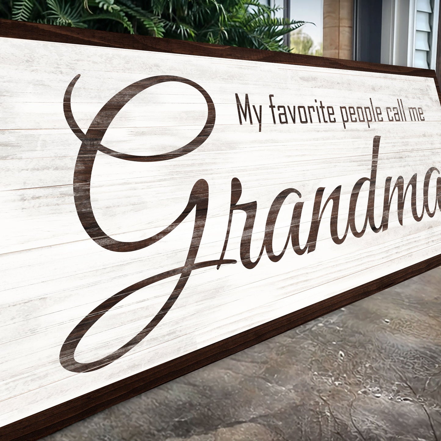 Canvas sign My Favorite People Call Me Grandma rustic whitewashed wood, Tailored Canvases on Tampa Home & Garden Store