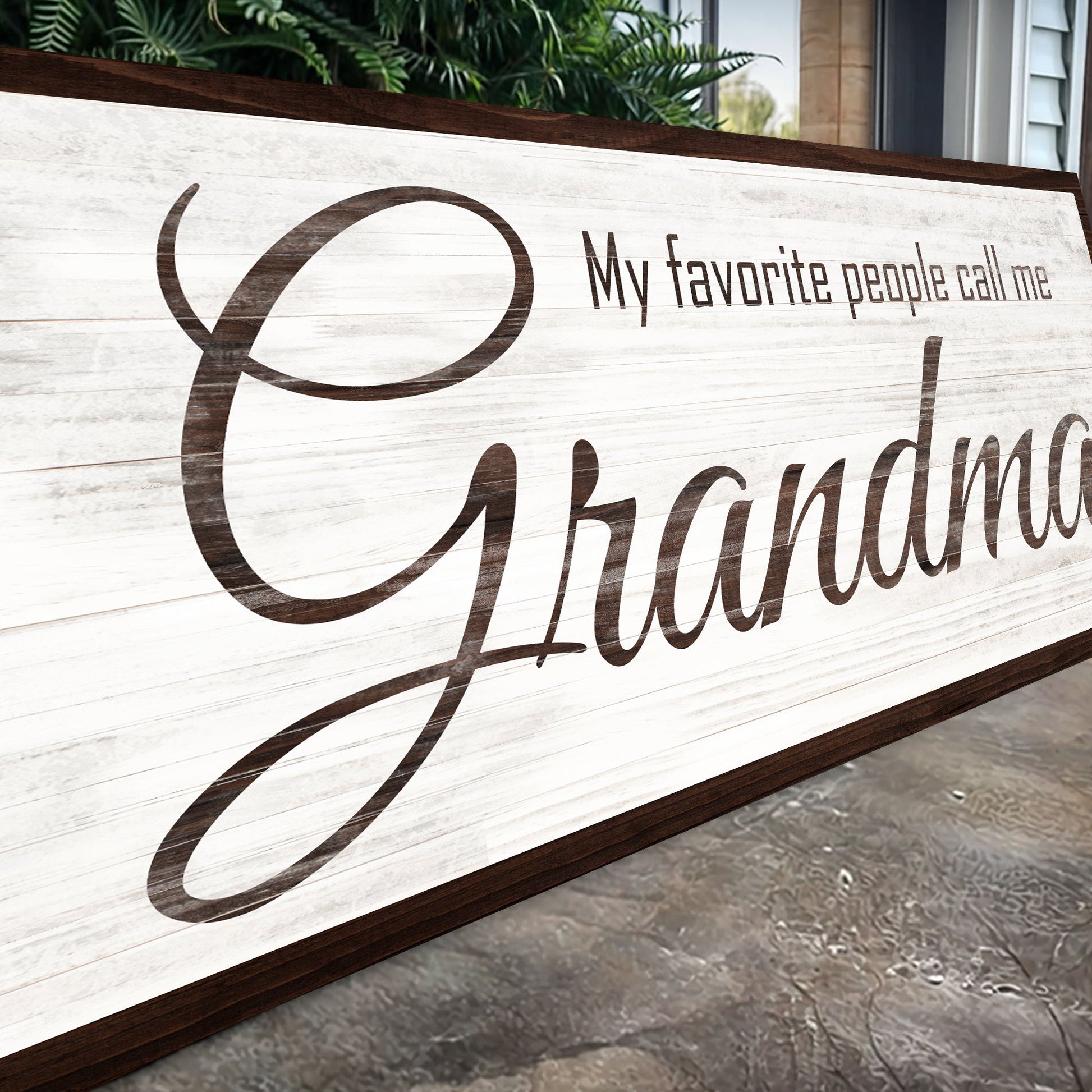 Canvas sign My Favorite People Call Me Grandma rustic whitewashed wood, Tailored Canvases on Tampa Home & Garden Store