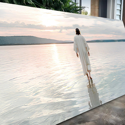 Reflections Faith Wall Art VI canvas Tailored Canvases, white-robed figure in water at sunset on Tampa Home & Garden Store