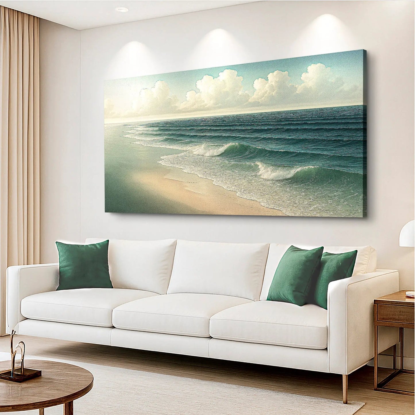 Beach Shoreline Coastal Wall Art VI canvas seascape with waves by Tailored Canvases on Tampa Home & Garden Store