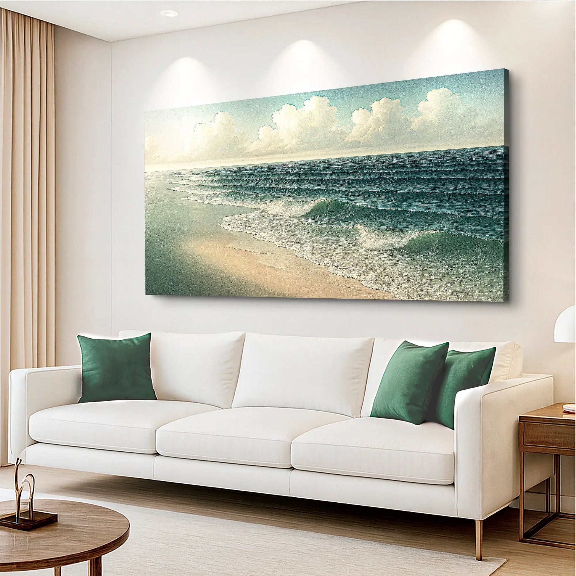 Beach Shoreline Coastal Wall Art VI canvas seascape with waves by Tailored Canvases on Tampa Home & Garden Store