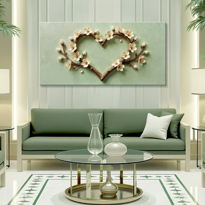 Harmony in Bloom Wall Art canvas by Tailored Canvases, green backdrop with white blossoms on Tampa Home & Garden Store
