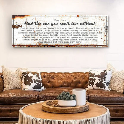Find The One You Can't Live Without Family Sign canvas rustic weathered look Tailored Canvases on Tampa Home & Garden Store