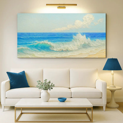 Serene Ocean Wave Coastal Wall Art Canvas