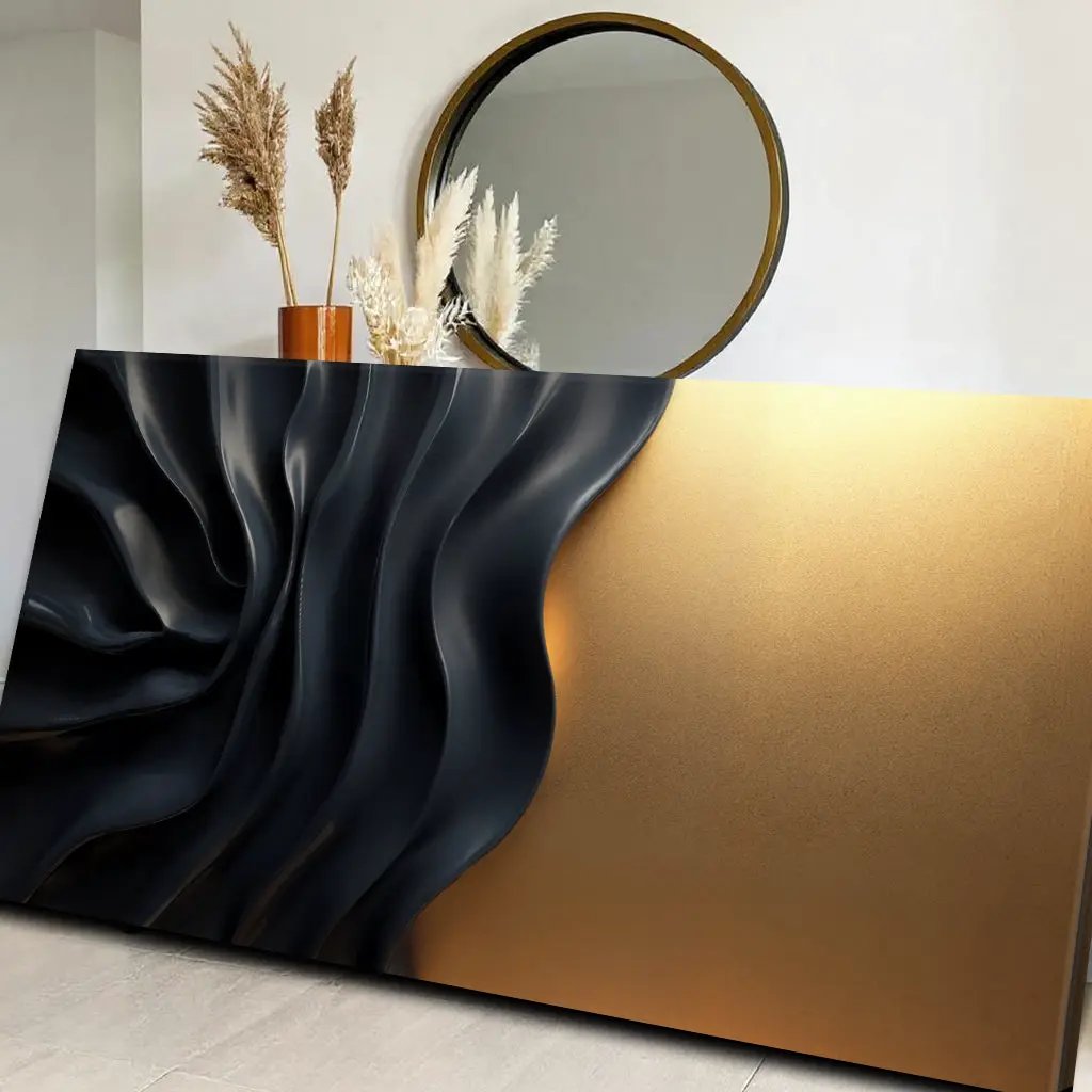 Black and Gold Minimalist Abstract XIII Wall Sign