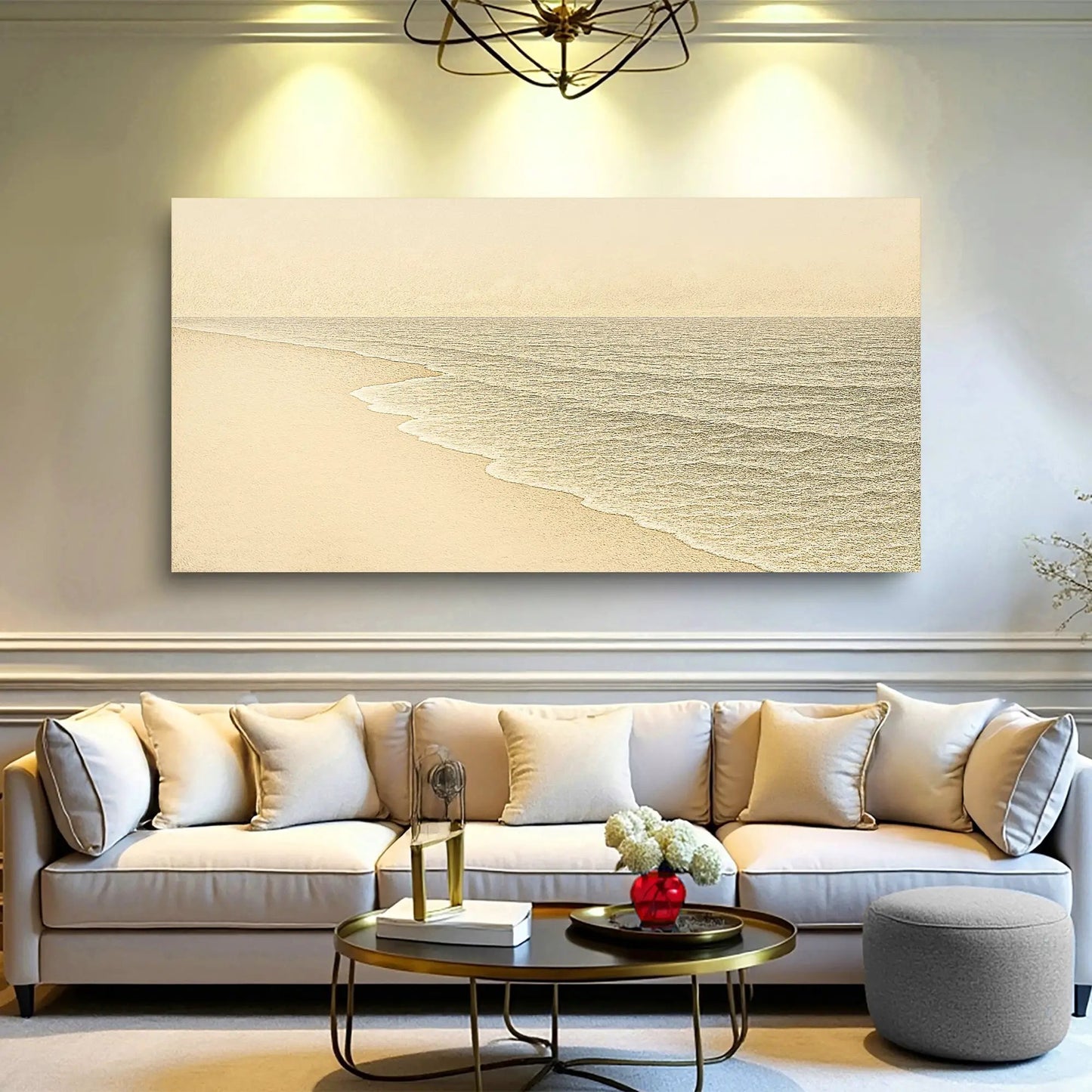 Beach Shoreline Coastal Wall Art III canvas by Tailored Canvases; beige shoreline scene on Tampa Home & Garden Store