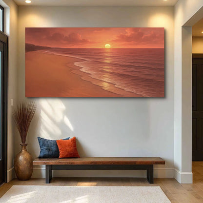 Beach Shoreline Coastal Wall Art VII canvas by Tailored Canvases in warm sunset tones on Tampa Home & Garden Store