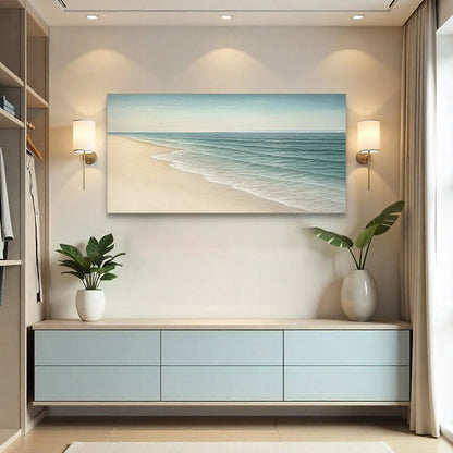Beach Shoreline Coastal Wall Art II canvas print with serene blue ocean and sandy shore on Tampa Home & Garden Store