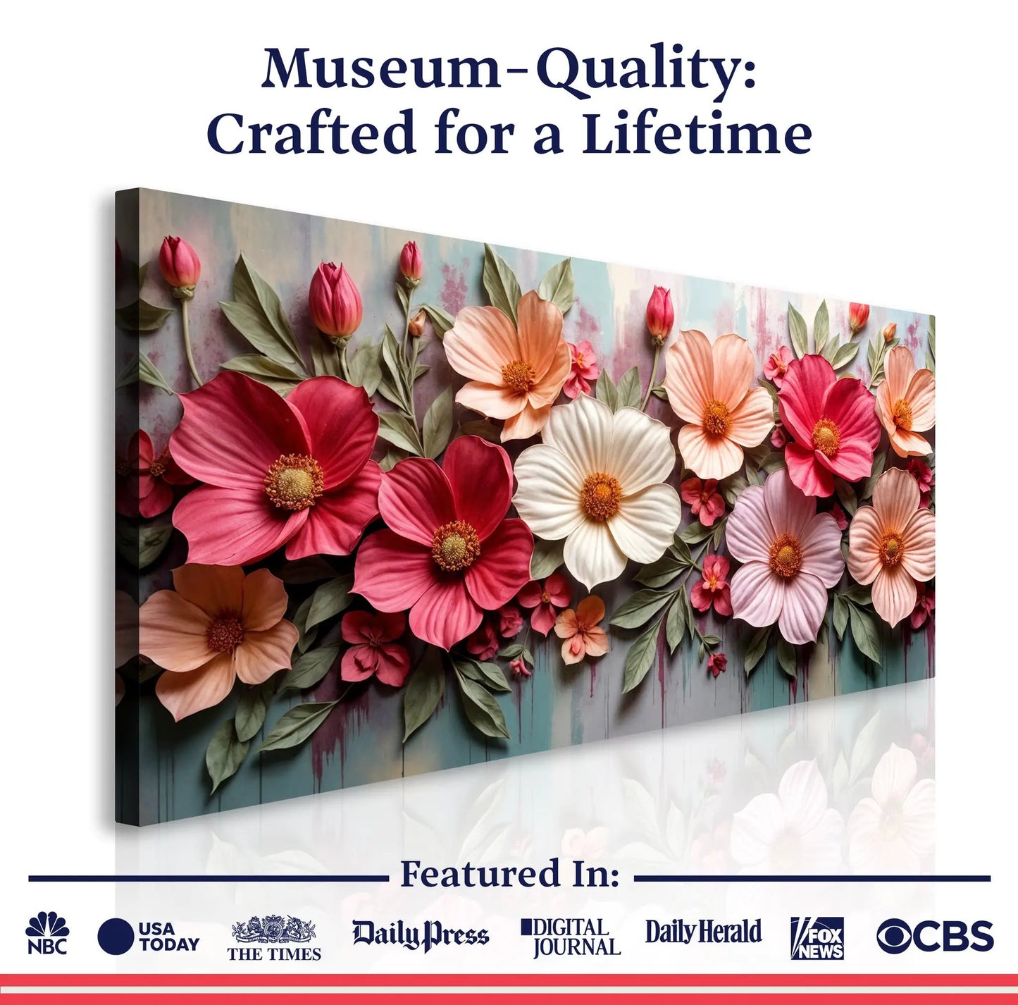 Colorful Floral Realistic Wall Art II canvas by Tailored Canvases with vibrant petals on Tampa Home & Garden Store