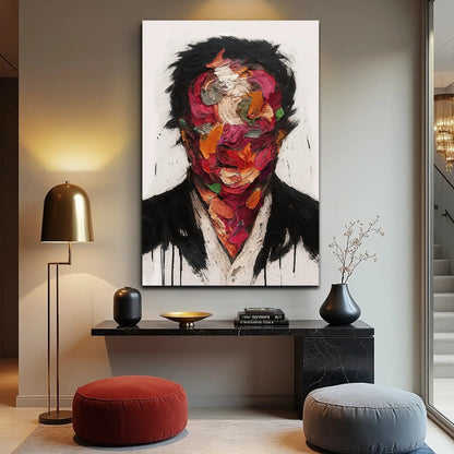 Petals of Identity canvas by Tailored Canvases, abstract colorful portrait on white background on Tampa Home & Garden Store