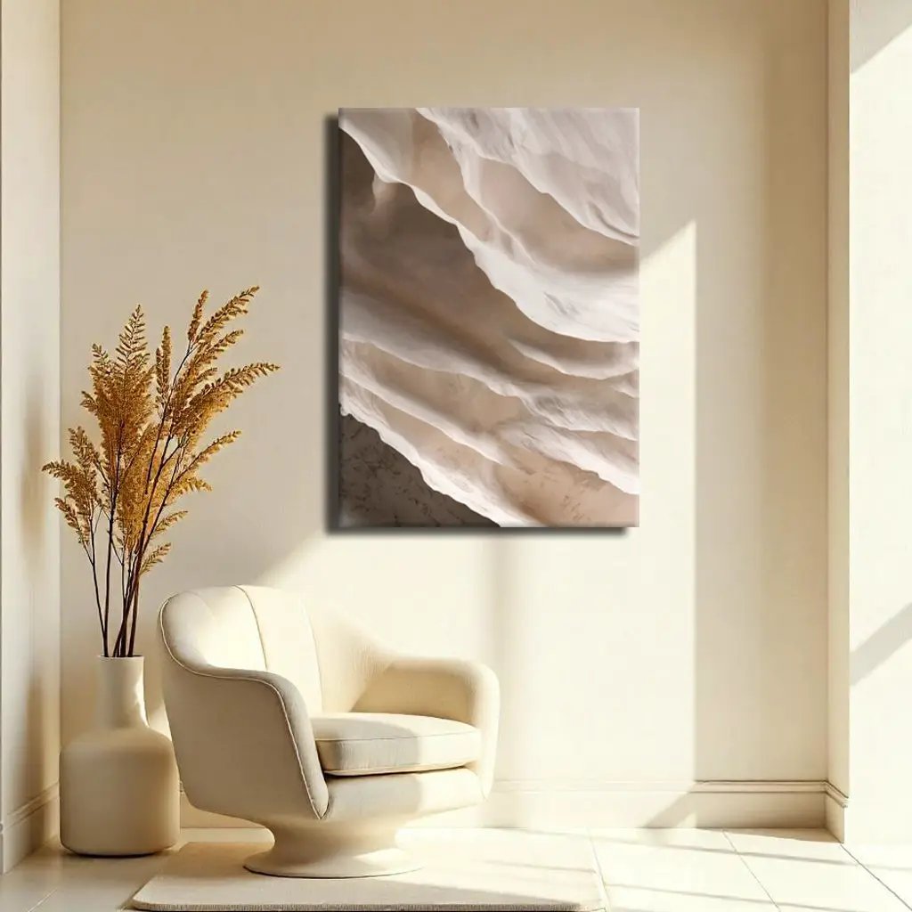 Light Neutral Impasto Wall Art canvas with beige layered texture on Tampa Home & Garden Store