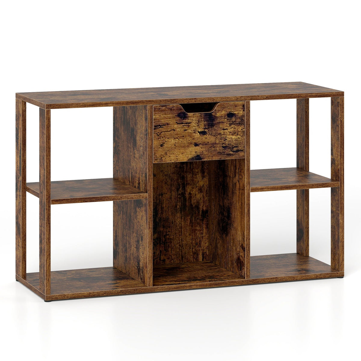 5-Cube Bookcase with Storage Drawer in rustic brown finish by DirectDeals on Tampa Home & Garden Store