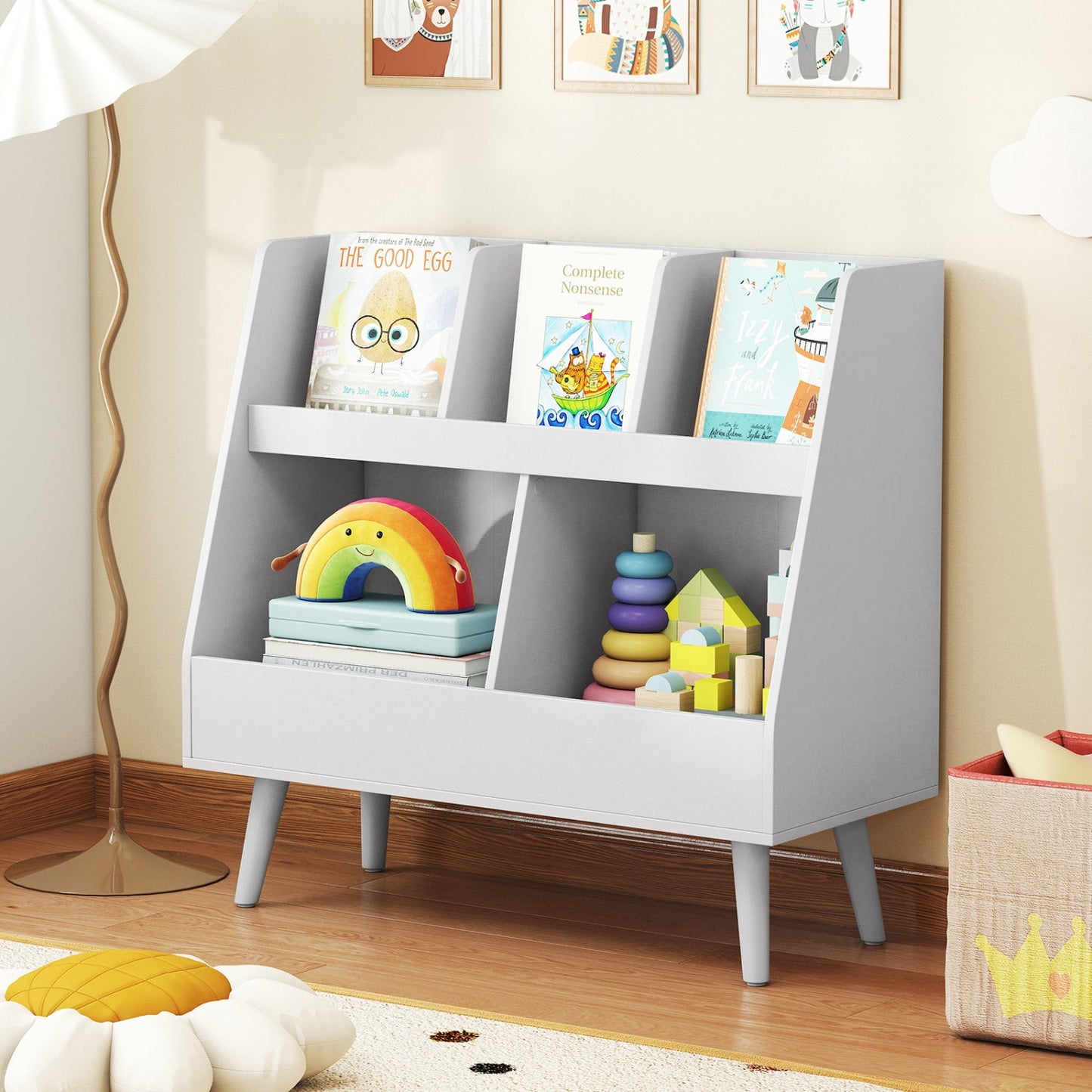 Kids Bookshelf and Toy Organizer 5-Cube Storage