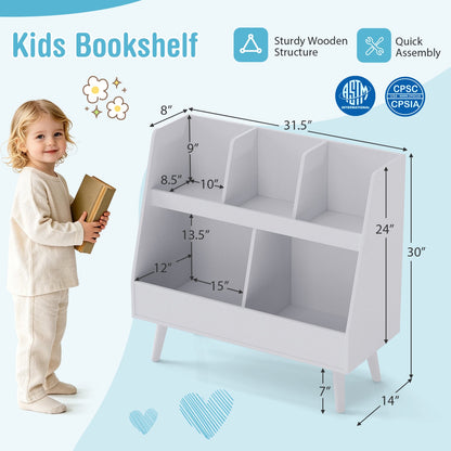 Kids Bookshelf and Toy Organizer 5-Cube Storage