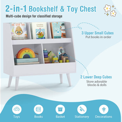 Kids Bookshelf and Toy Organizer 5-Cube Storage