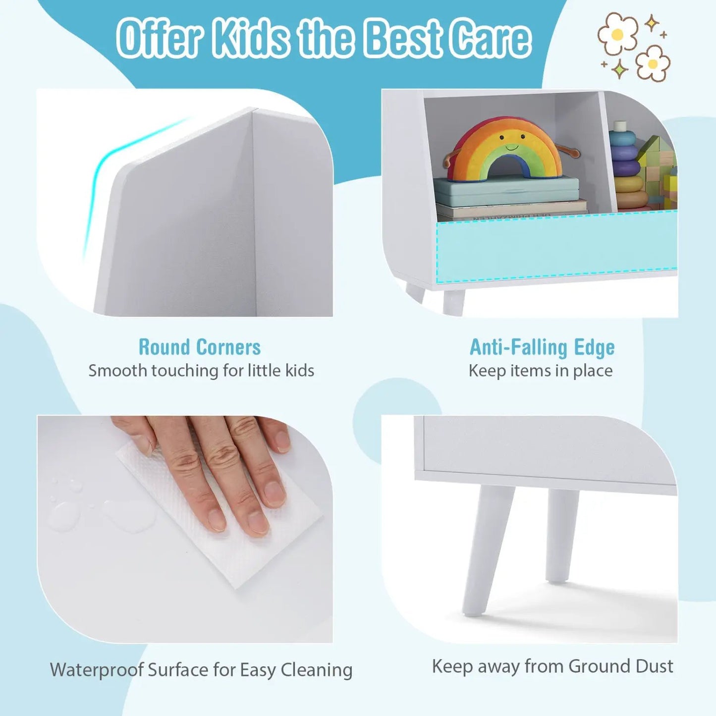 Kids Bookshelf and Toy Organizer 5-Cube Storage