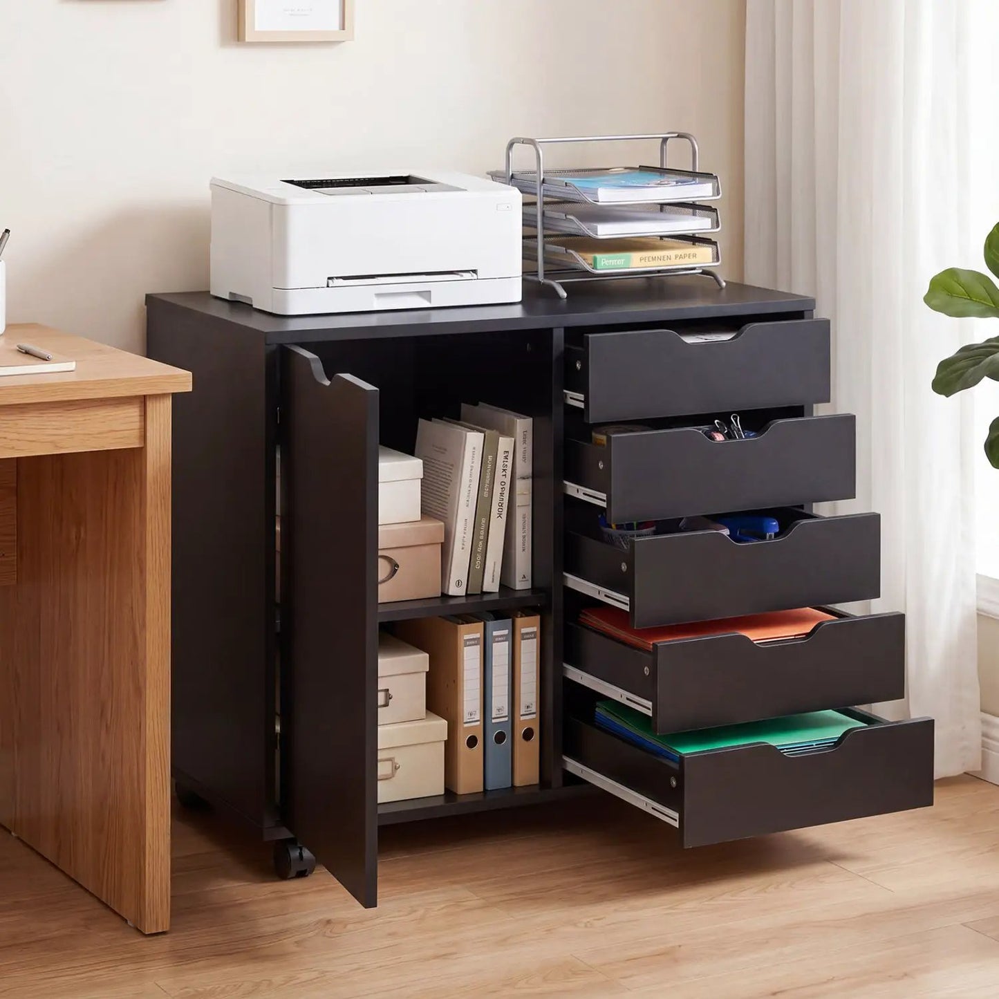 5-Drawer Storage Cabinet with Adjustable Shelf