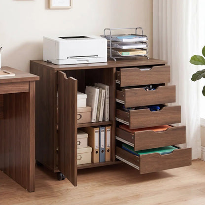 5-Drawer Storage Cabinet with Adjustable Shelf