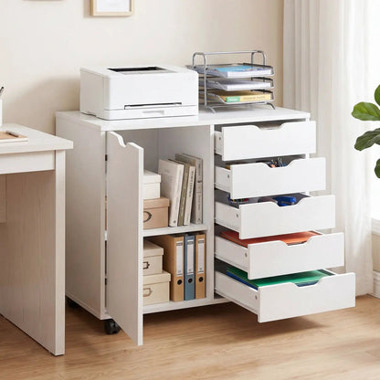 5-Drawer Storage Cabinet with Adjustable Shelf