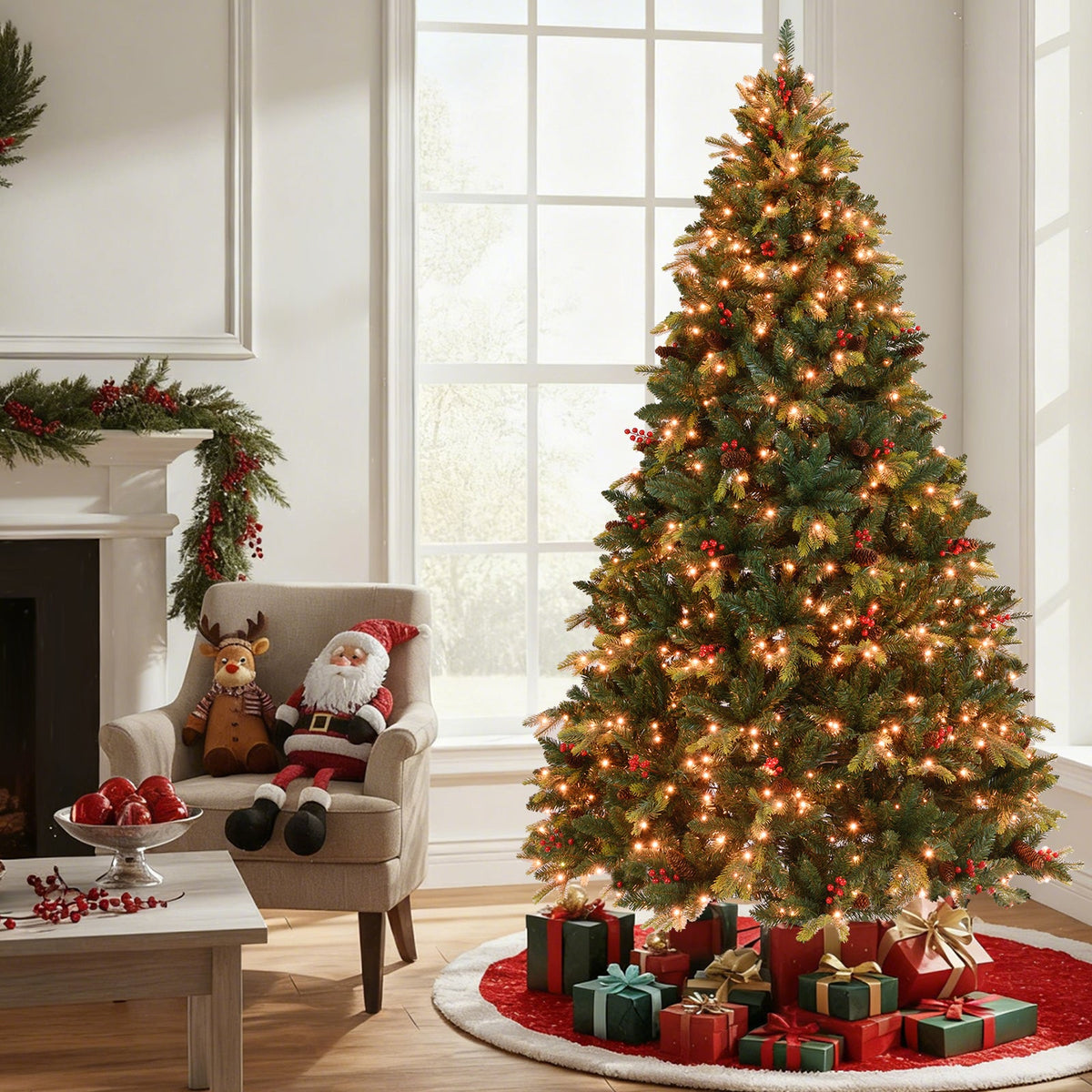 DirectDeals artificial Christmas tree with warm-white LEDs and remote app control on Tampa Home & Garden Store