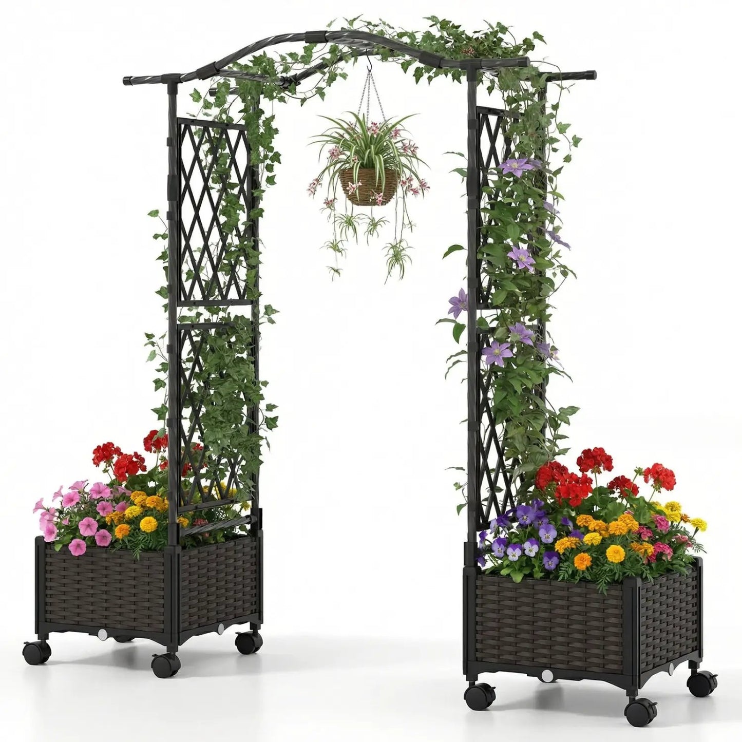 5 Ft Self-Watering Planter Boxes with Lattice