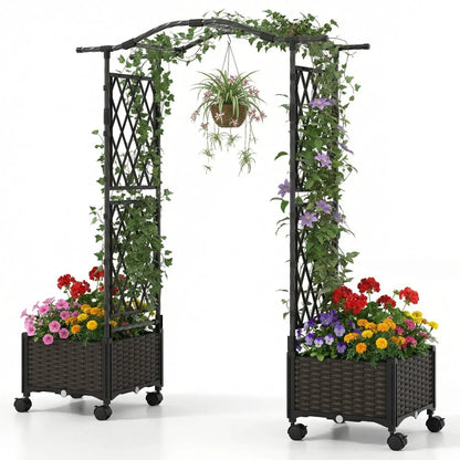 5 Ft Self-Watering Planter Boxes with Lattice