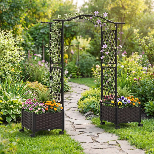 5 ft Tall Raised Garden Bed with Lockable Wheels