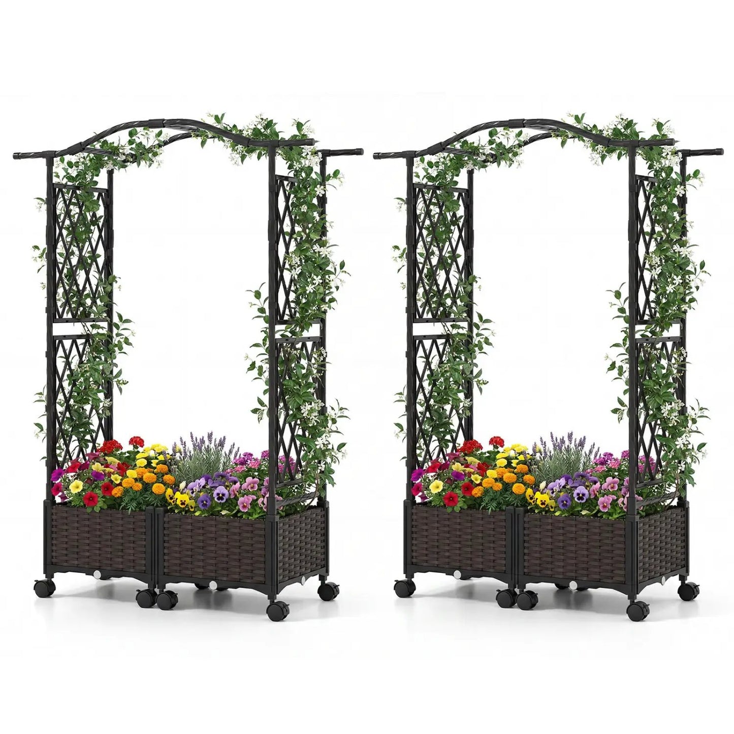 5 ft Tall Raised Garden Bed with Lockable Wheels