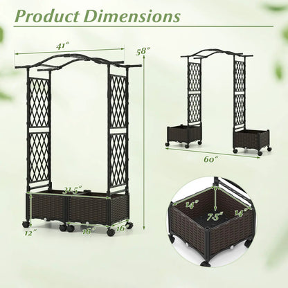 5 ft Tall Raised Garden Bed with Lockable Wheels