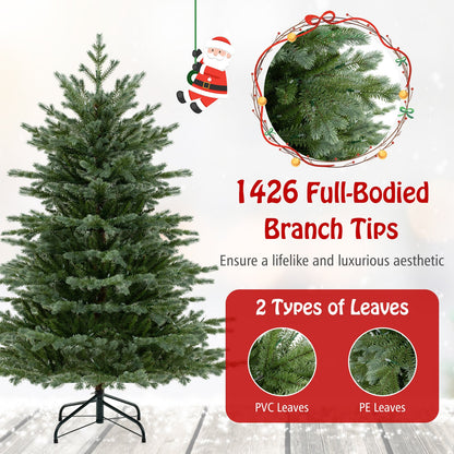 DirectDeals 5/6/7 ft artificial Christmas tree with PVC leaves and warm white LEDs on Tampa Home & Garden Store