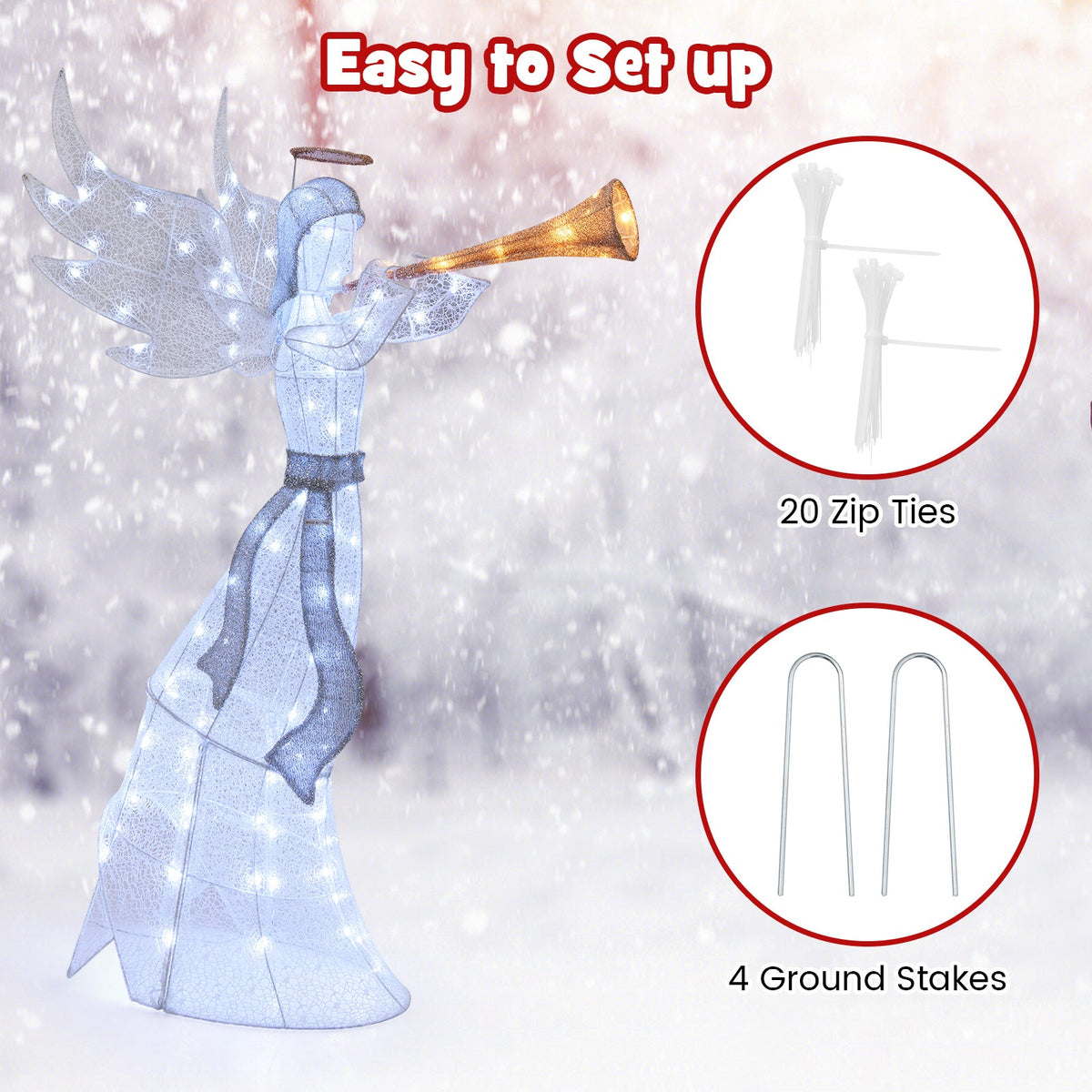 5 ft Christmas Angel light sculpture with 100 LED lights and 4 ground stakes DirectDeals on Tampa Home & Garden Store