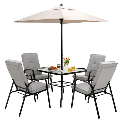 5 Foot Square Patio Market Umbrella With 4 Ribs