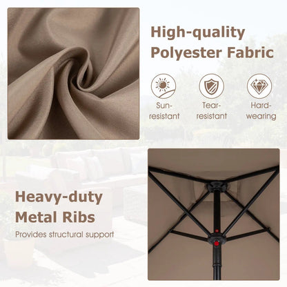 5 Foot Square Patio Market Umbrella With 4 Ribs