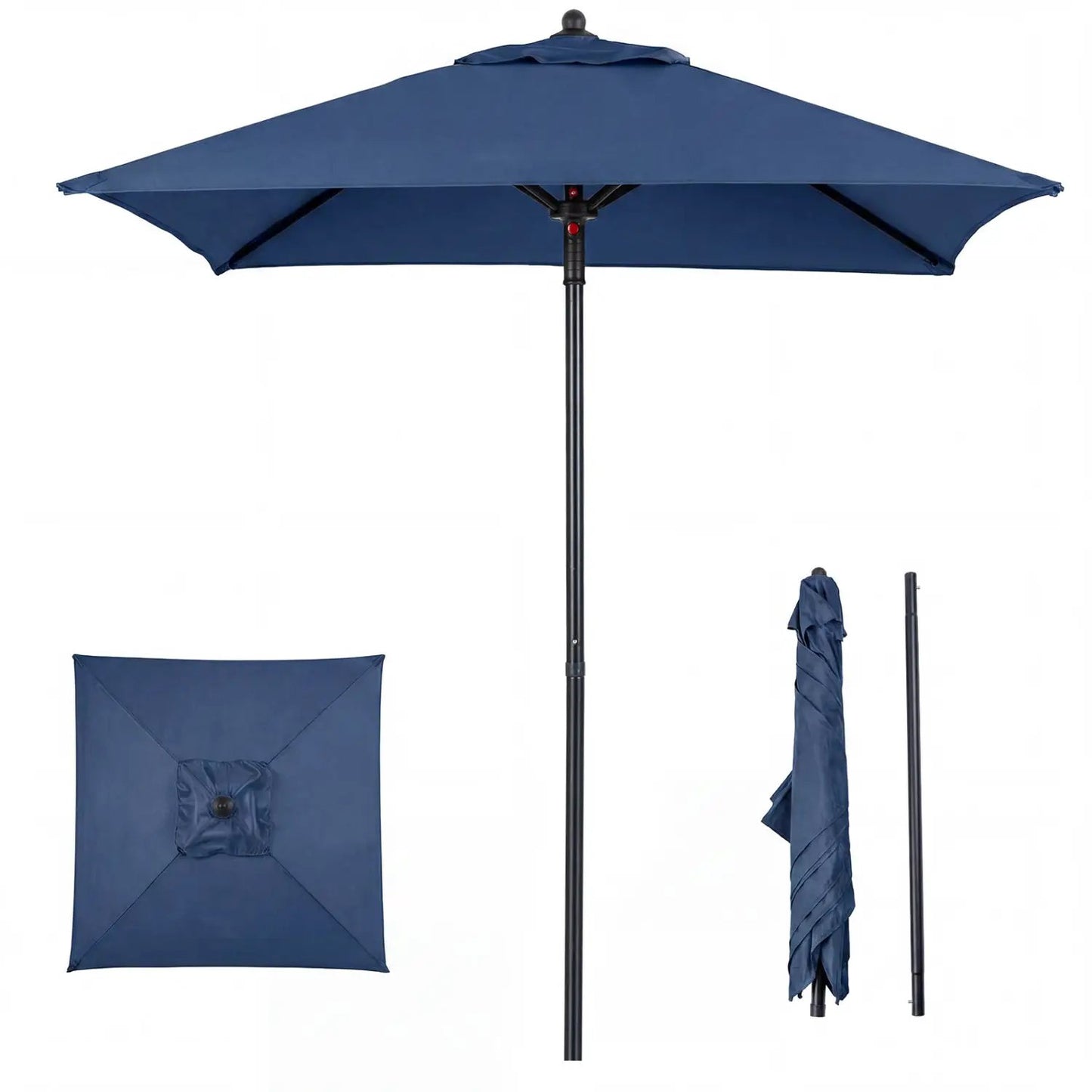 5 Foot Square Patio Market Umbrella With 4 Ribs