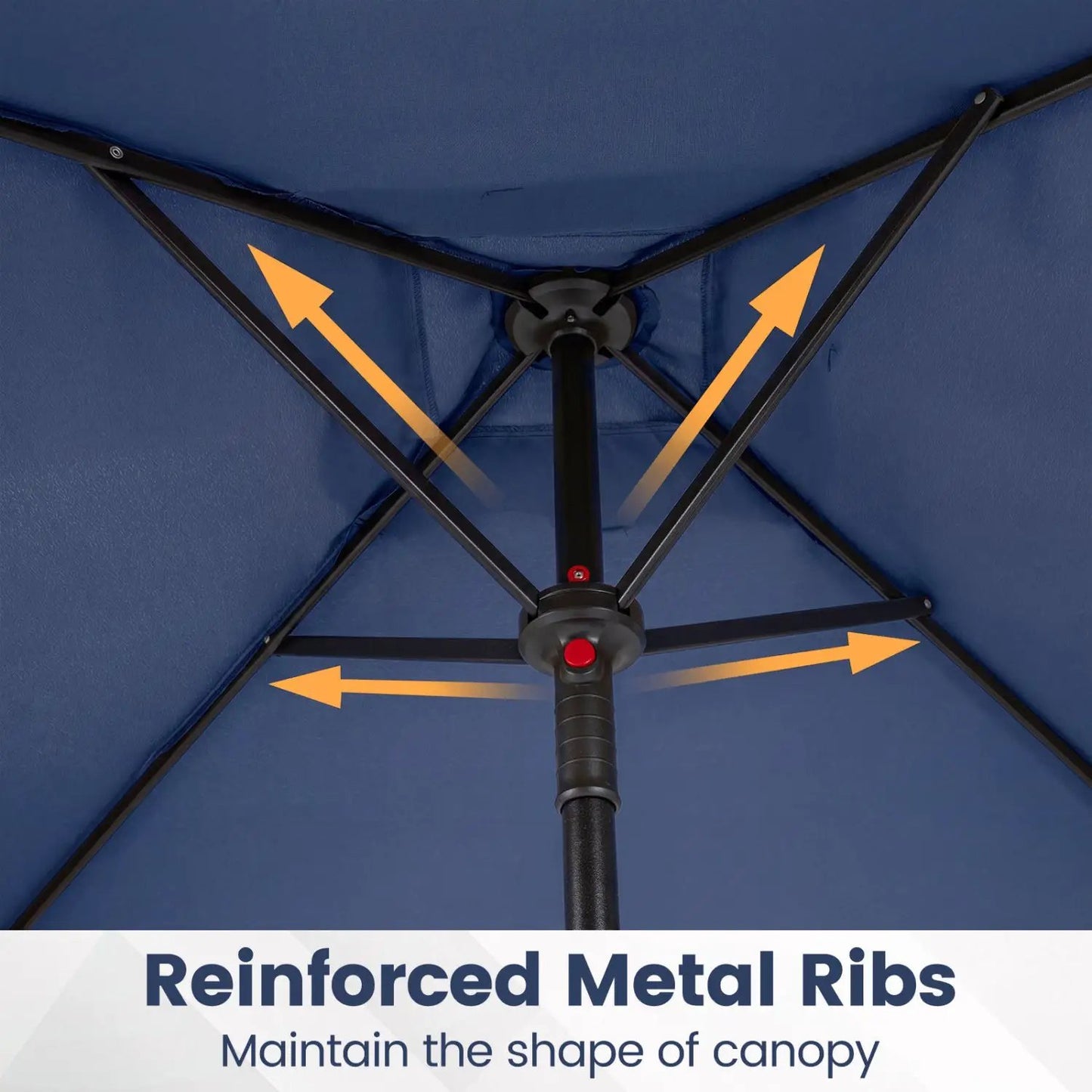 5 Foot Square Patio Market Umbrella With 4 Ribs