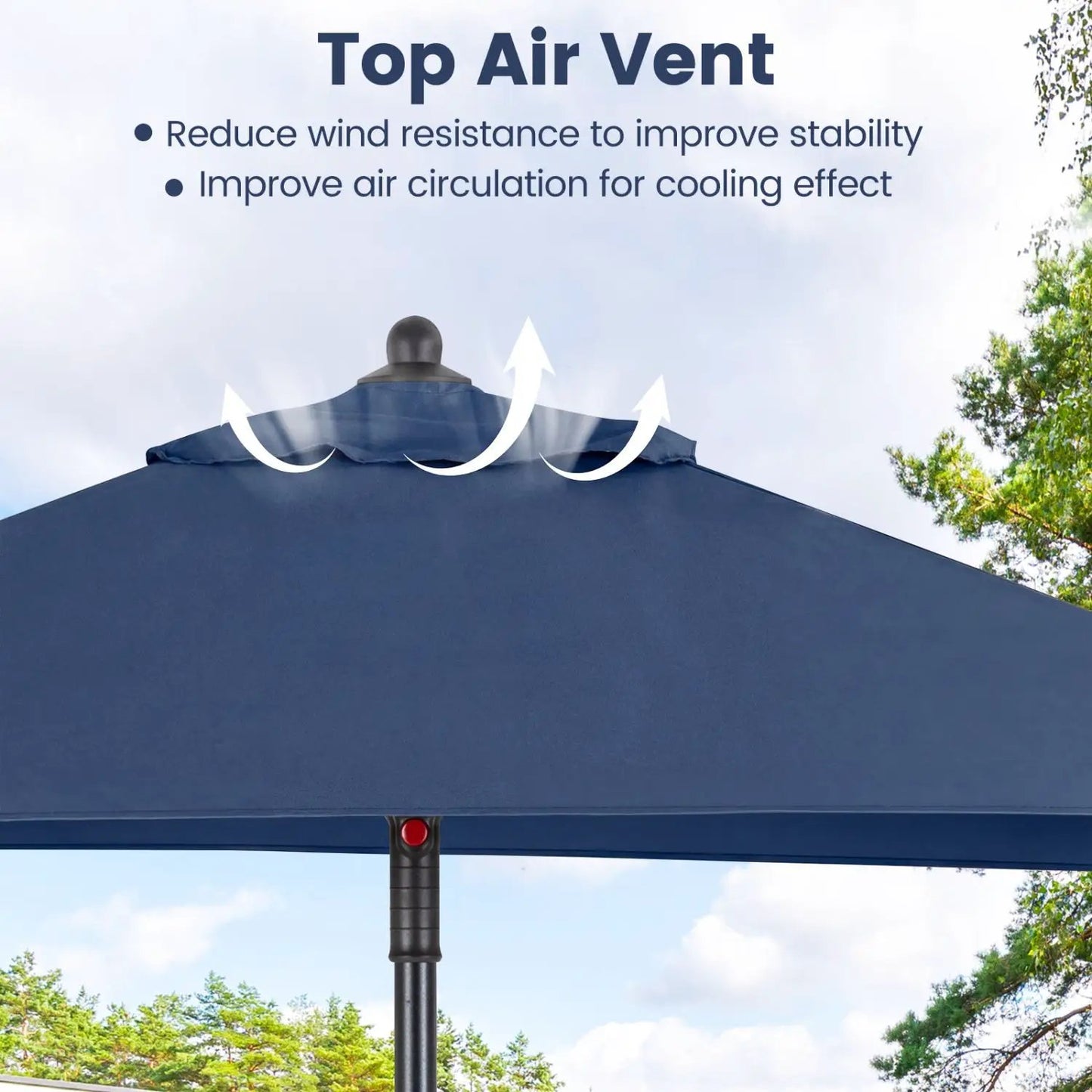5 Foot Square Patio Market Umbrella With 4 Ribs