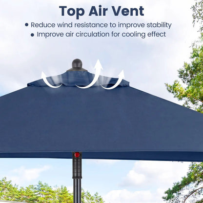 5 Foot Square Patio Market Umbrella With 4 Ribs