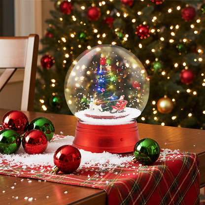 DirectDeals 5 ft Christmas street lamp snow globe with red base and blowing snow, 8 tunes on Tampa Home & Garden Store