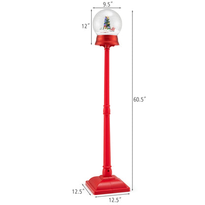 DirectDeals 5 ft red Musical Christmas Street Lamp with blowing snow globe and 8 tunes on Tampa Home & Garden Store