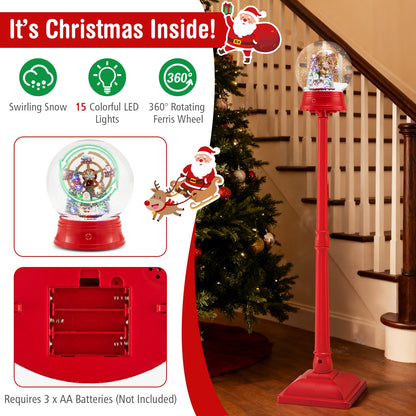 5 ft red musical street lamp snow globe lantern on stand with 15 LED lights DirectDeals on Tampa Home & Garden Store