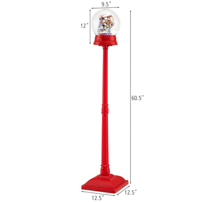 Red 5 ft musical Christmas street lamp snow globe on stand DirectDeals on Tampa Home & Garden Store