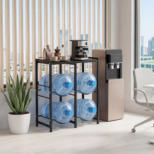 5-Gallon Water Jug Rack for 4 Bottles by DirectDeals on a black metal frame on Tampa Home & Garden Store
