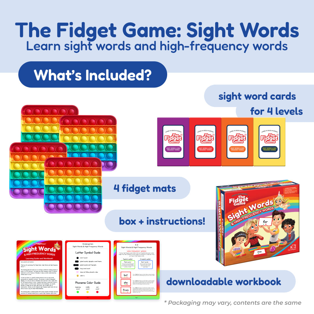 Grades 1-2 Readiness Backpack pop-it mats and 4-level sight word cards by The Fidget Games on Tampa Home & Garden Store
