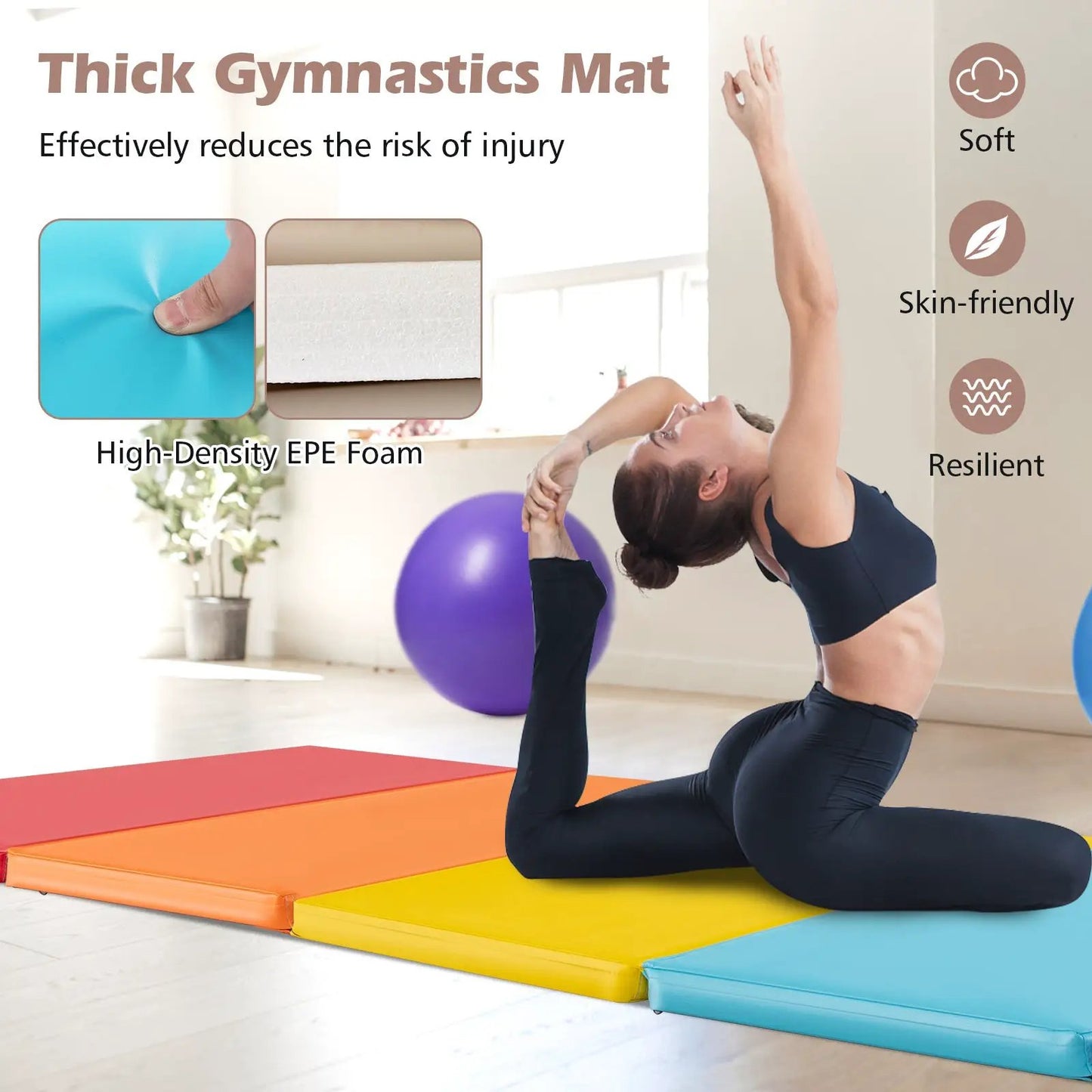 Five Panel Gymnastics Mat for Kids and Adults