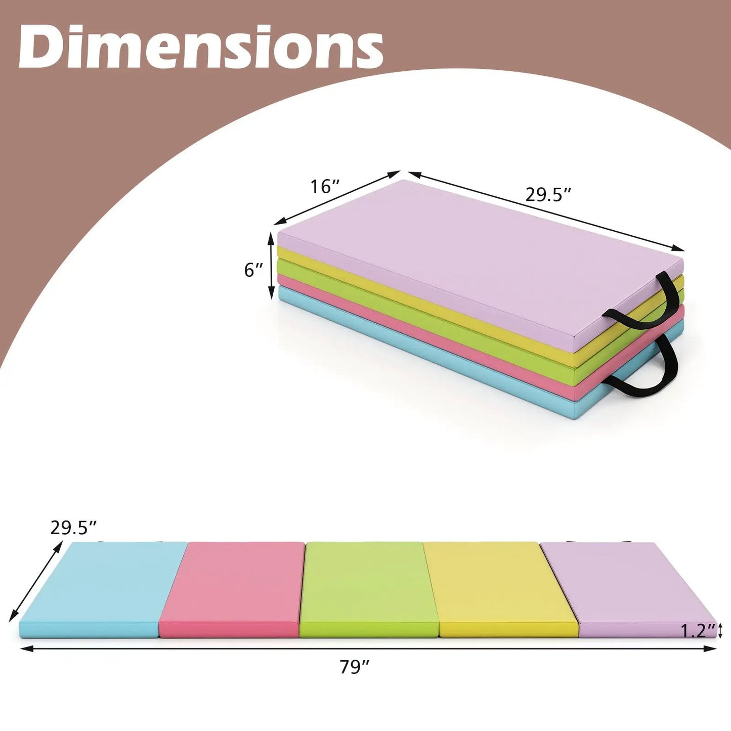 Five Panel Gymnastics Mat for Kids and Adults