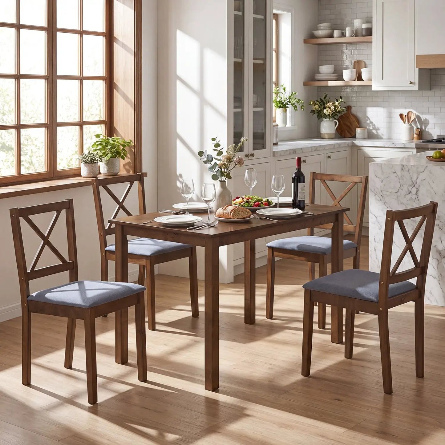 5-Piece Dining Set with Table and Chairs