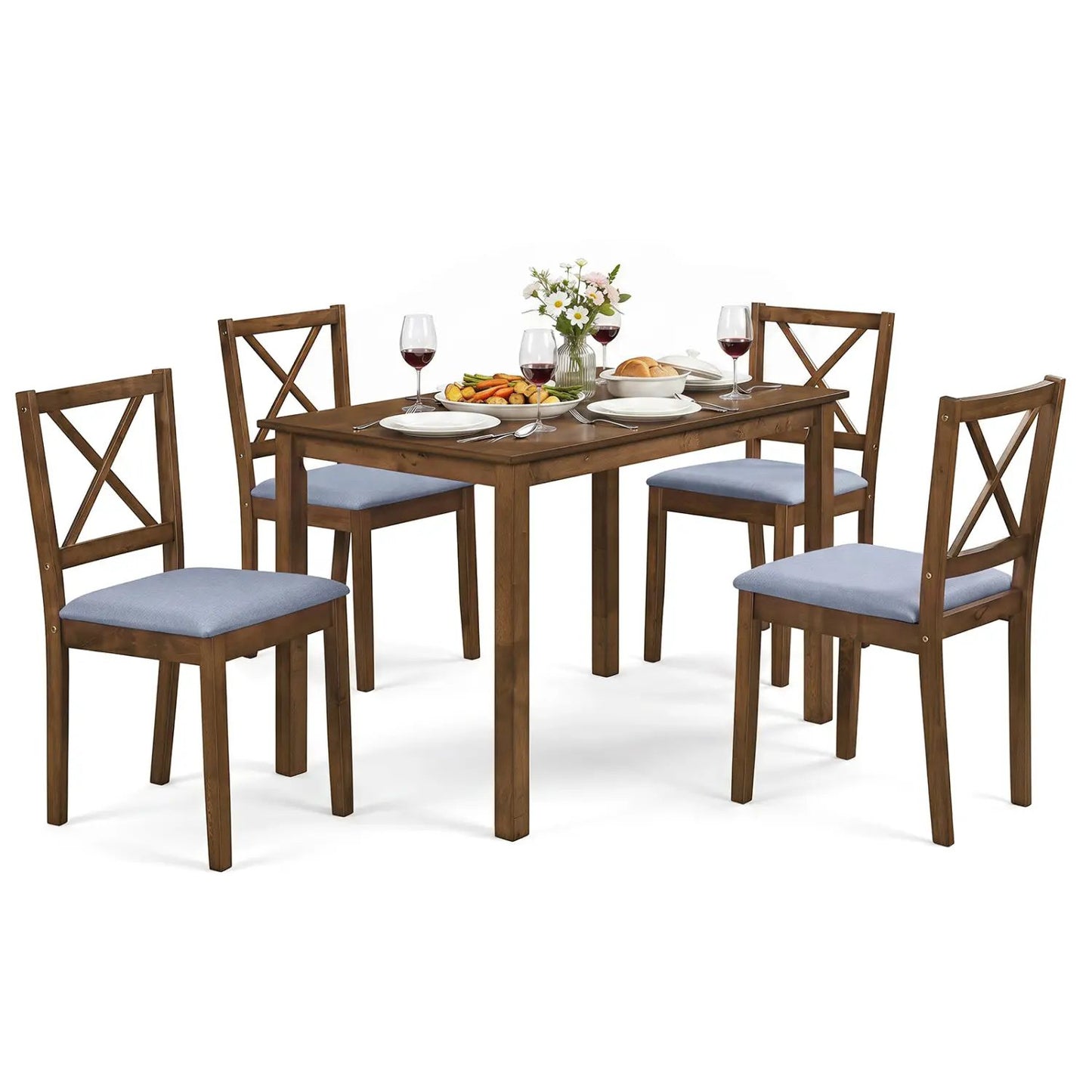 5-Piece Dining Set with Table and Chairs